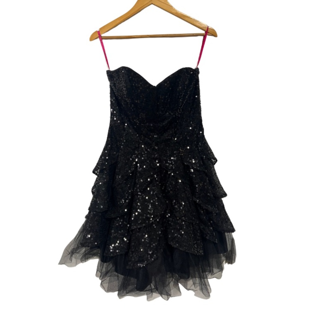 New - Betsey Johnson Black Strapless Sequin Dress